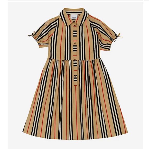 Josephine Icon Stripe Poplin Shirtdress Burberry